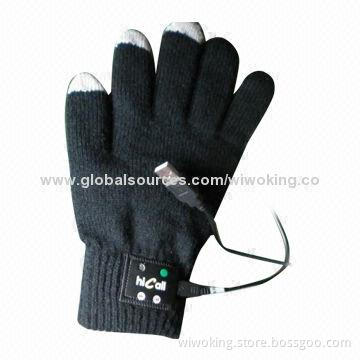 Bluetooth Touch Screen Gloves, Made of 2% Cotton and 3% Polyester Materials, 15 Meters Range